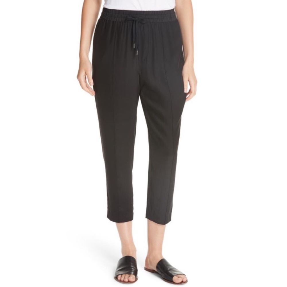 ATM silk drawstring waist black pants